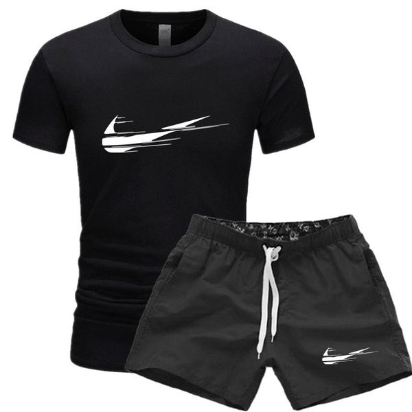 

мужская одежда 2020 newfashion футболка + шорты комплект лето с коротким рукавом спортивные костюмы спортивные клубы casual male t shirt 2 ш, Gray