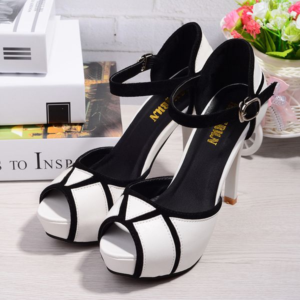 

summer shoes women high heels ladies super high heel rome shoes night club women pumps ladies party, Black
