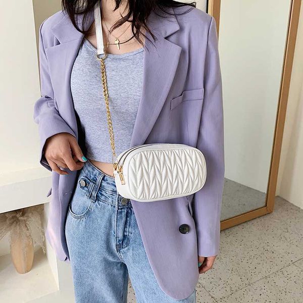 

small fold bag women's shoulder bags daily portable crossbody bags split two pockets suitable for young girls