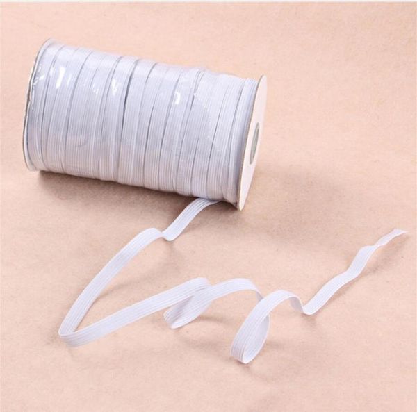

200 yards each roll 1/8" skinny elastic ribbon mask elastic rubber band mask ear hanging rope round band accessories, Slivery;white