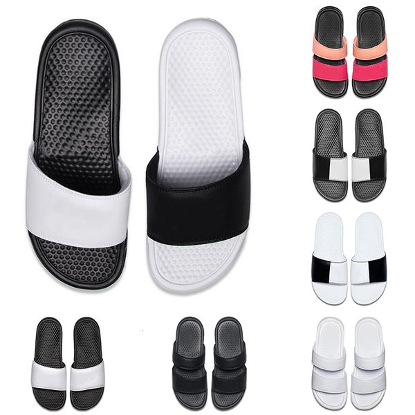 

men women designer benassi ultra slippers black white pink for summer beach l shower room indoor non-slip mens sandals size 36-45