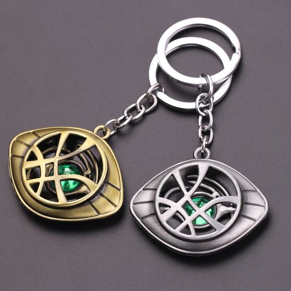 

doctor strange toy eye of agamotto keychain for movies fans man boy's marvel figure model infinity time stones key chain rings, Silver