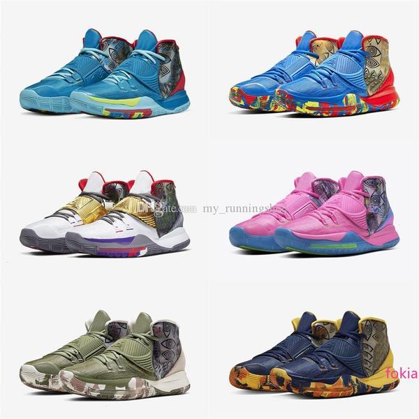 

new designer sneaker kyrie 6 pre-heat nyc la shanghai beijing guangzhou miami houston heal the world 6s basketbal sports shoes size7-12