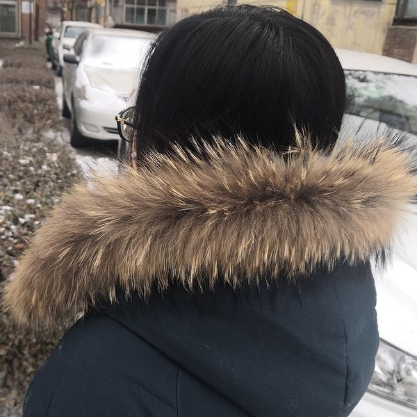 

wholesale price 70*10 real raccoon fur collar winter fashion warm coat down jacket natural fur collar scarf, Blue;gray