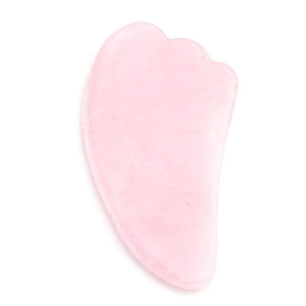 Vendita calda Quarzo rosa naturale Gua Sha Board Pink Jade Stone Body Facial Eye Raschiando piastra Agopuntura Massaggio Rilassamento Assistenza sanitaria F401