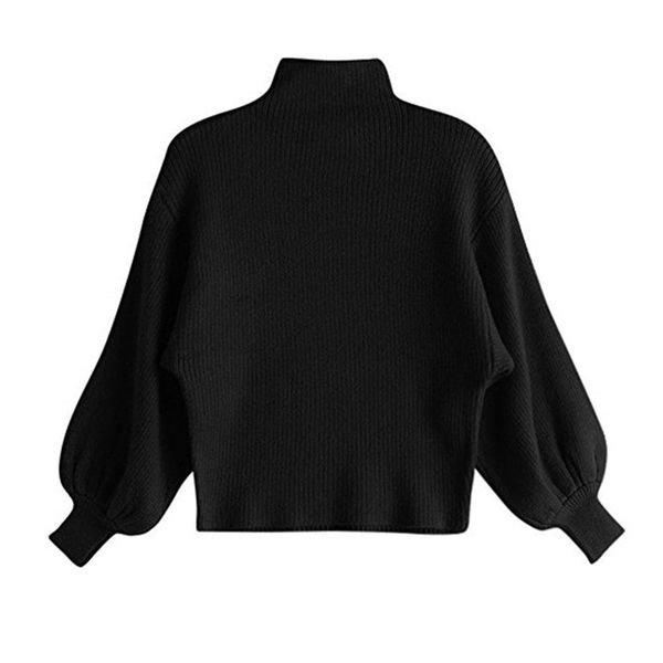 

2019 new ladies sweaters fashion long lantern sleeve pullovers casual loose warm female knitted sweaters, White;black