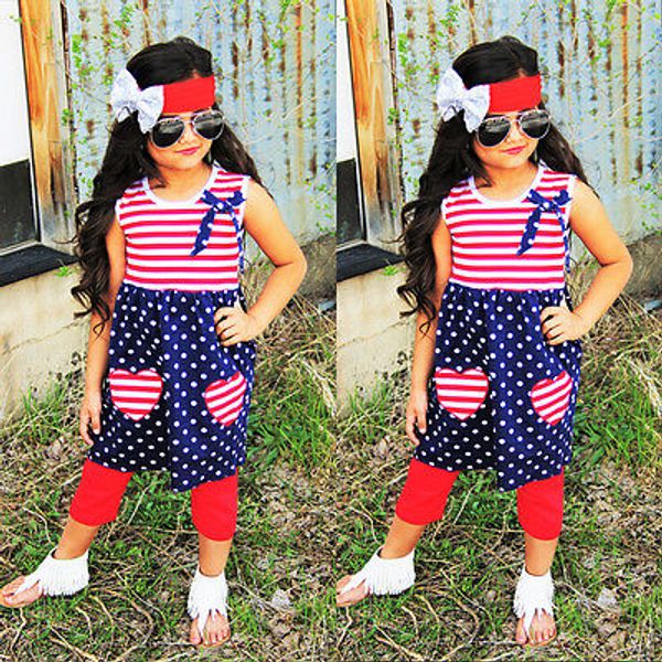 

2016 lovely baby girls kids outfits clothes sleeveless dots vest dress pants 2pcs set tracksuit for baby kids girls clothes, White