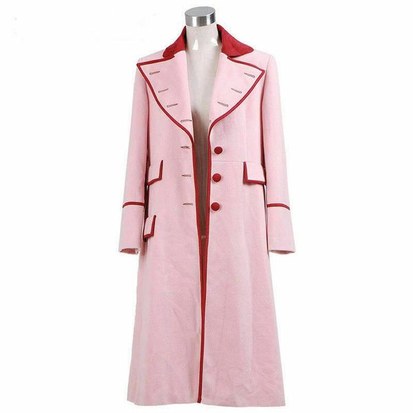 

доктор кто пятый доктор romana long розовый кашемир пальто косплей, Black;red