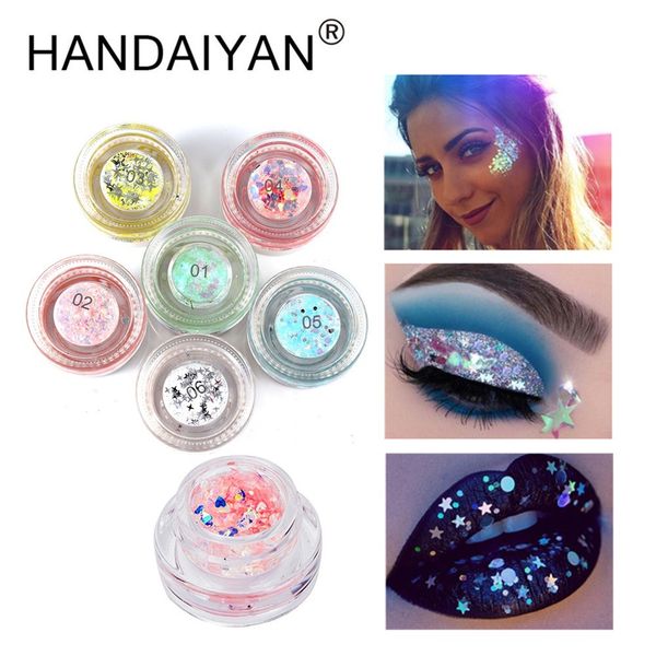 

handaiyan 2018 new glitter eyeshadow shimmer hybrid sequins glitter face eye shadow shiny body highlighter women beauty makeup