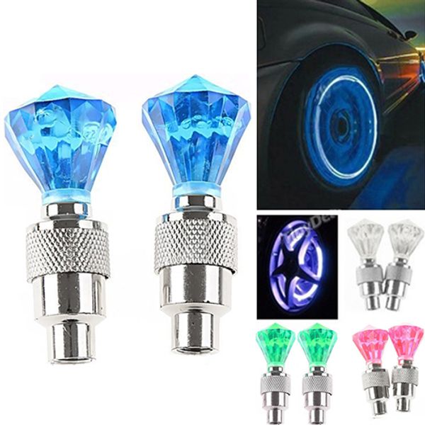 

new arrival 2 pcs auto led tire valve lamp flashing light tyre wheel light for car bicycle