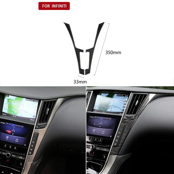 

car accessories car car-bon fiber interior center control cover trim for infiniti q50 q60 2014-2019