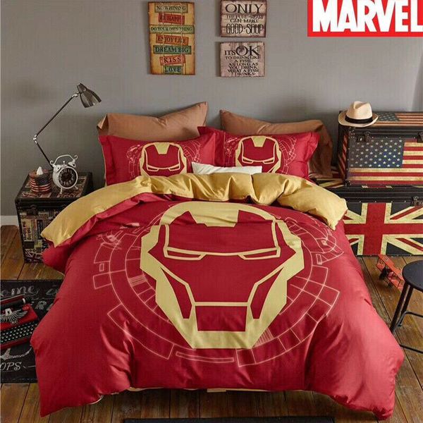2019 New Designer Marvel Iron Man Duvet Cover Queen Bedding New Designer Marvel Iron Man Duvet Cover Queen Bedding 100 Cotton Bed Sheet