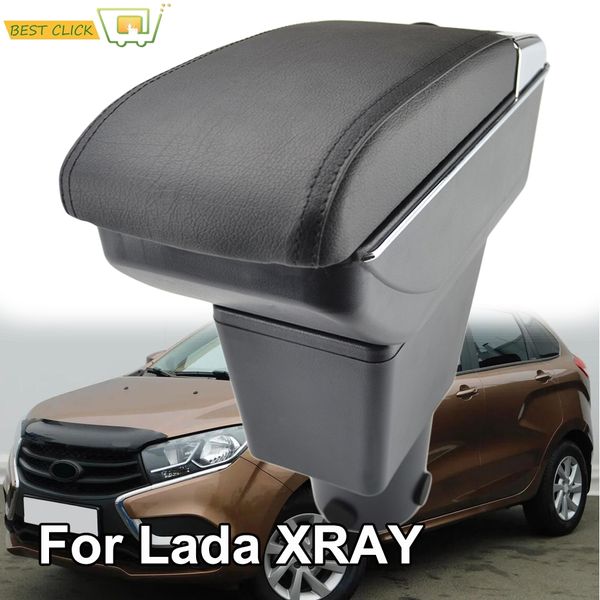 

central storage box for lada xray i 2015 - 2018 ba3 arm rest dual armrest cup holder car styling black 2016 2017