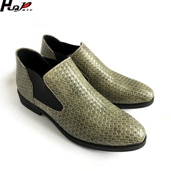 

huapate men's shoes spring and autumn hand-woven high-style waterproof classic fashion shoes men's 38-48, Black