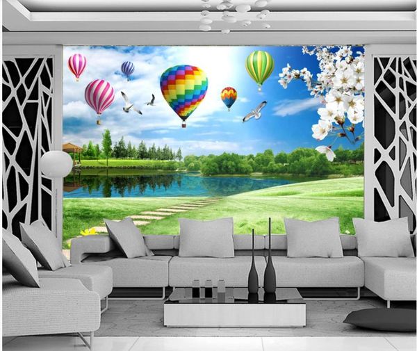 Naturlandschaft TV Hintergrund Wand Fenster Blackout Luxus Fototapeten Tapete Office Hotel Home