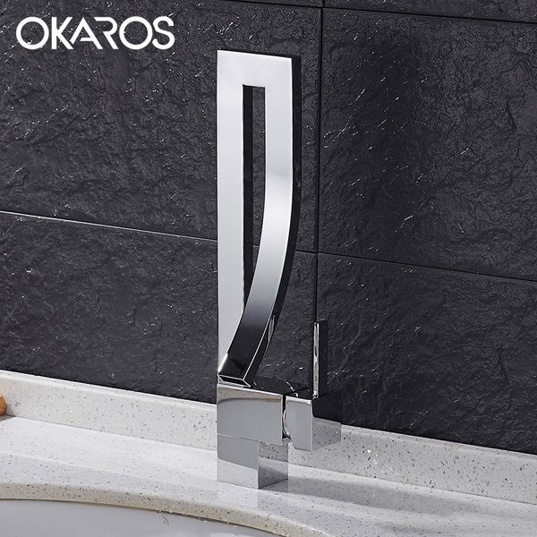 

okaros waterfall bathroom basin faucet single hole unique bathroom faucet single handle vessel sink mixer tap torneira m062