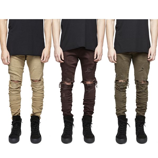 olive green ripped skinny jeans