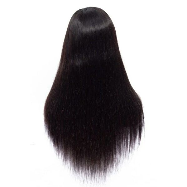 

13x6 deep part lace front wig silky straight brazilian virgin human hair 150% density bleached knots pre plucked with baby hair, Black