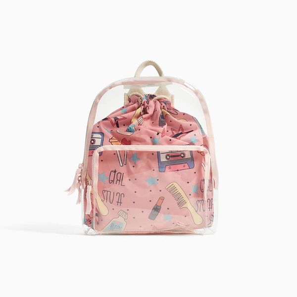 

cute harajuku backpack transparent plastic backpack new mini pink for girls
