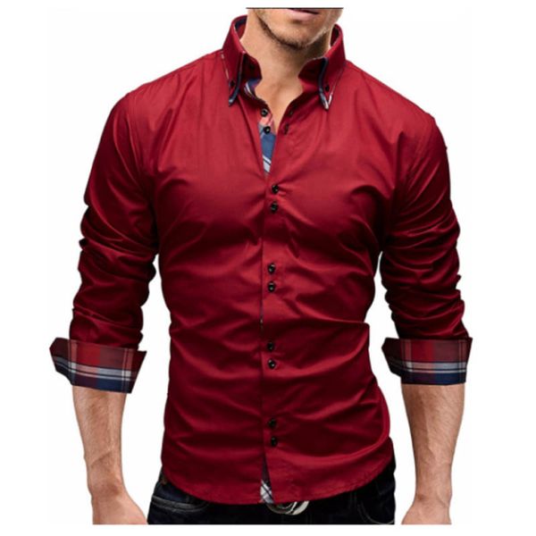 

Men Shirt 2018 Spring New Brand Business Men 'S Slim Fit Dress Shirt Male Long Sleeves Casual Shirt Camisa Masculina Size M -3xl