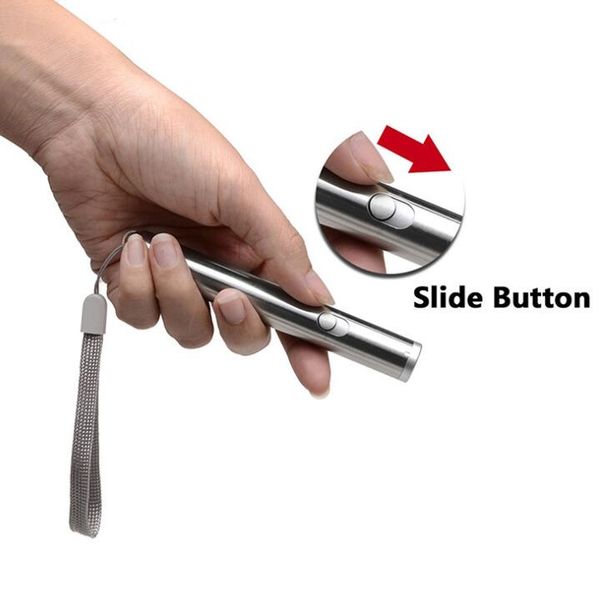 Mini Stainless Steel Laser Beam Flashlight Handheld Moon Light Lamps Multifunctional 2 In 1 Pointer Torch Portable Penlight Lamp Led Lampe