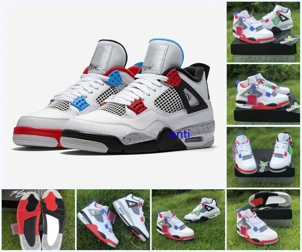 

2019 4с se что 4 мужской баскетбольной обуви высокого качества белый military blue fire red tech gray ci1184-146 дизайнер кроссовки us7-13, Black