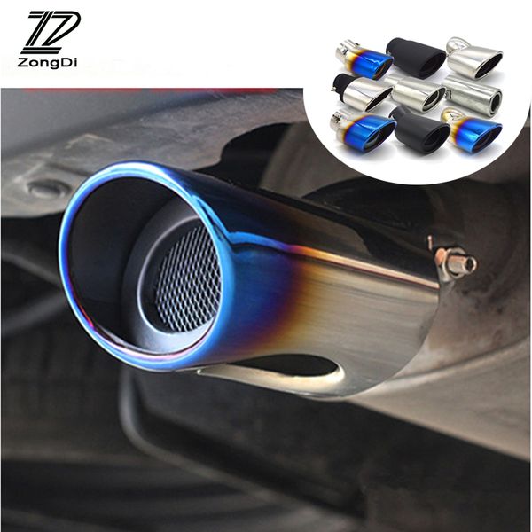 

universal automobiles exhaust muffler tip stainless steel pipe chrome trim modified car rear tail throat liner accessories