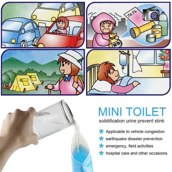 

4pcs 600ml emergency portable toilet car urine bag vomit bags mini mobile toilets handy disposable urinal toilet pee bag