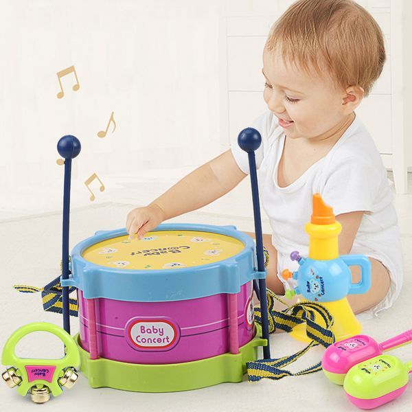

Baby toys double sided tambourine educational toys baby rattle children 5 sets of exquisite children's gifts