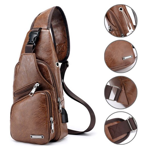 

puimentiua 2019 men crossbody bags messenger quality shoulder bags chest bag usb with headphone hole designer package back pack