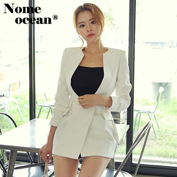 

blazer jackets for women suit european style 2019 spring fashion work style suit ladies blazer long sleeve coat m19021904, White;black