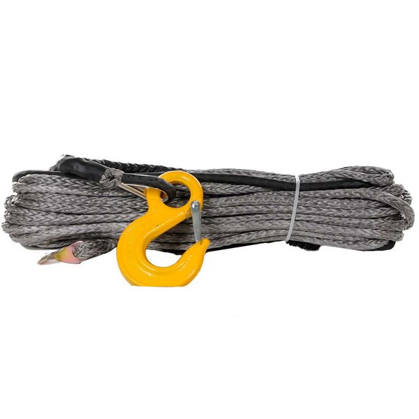 

express 14mm x 40meters grey uhmwpe synthetic winch rope with hook for 4x4/atv/utv/suv/offroad recovery