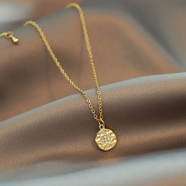 

high-level round brand necklace female minority ins cold wind choker temperament necklace, Silver