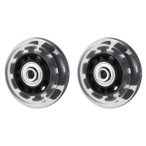 

beau-luggage suitcase wheels replacement kit parts with axles screws washers wrenches for inline outdoor skate, Black