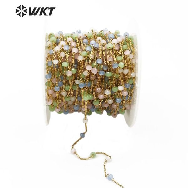 

wt-rbc138 пѬиѬодне каменне бђ chain Ѭозовй кѬђглй гѬанене бђин в золоо electroplated, Silver