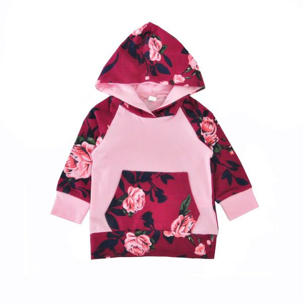 

baby girl 2шт комплект одежды цветочным принтом толстовки с карманом + длинные полосатые штаны, Blue;gray