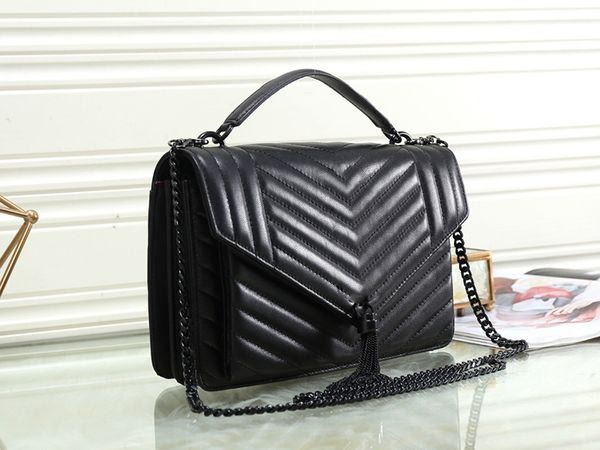 

black chain black buckle sheepskin genuine leather designer handbags handbags women shoulder bag t05