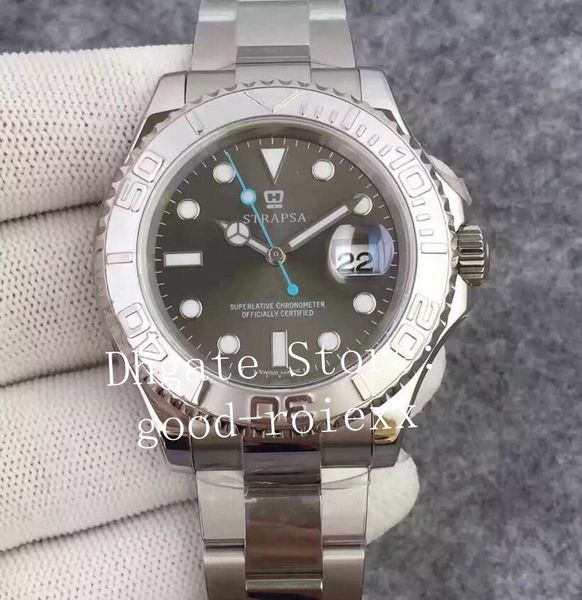 

3 colour eta watch mens automatic 2836 blue gray white dive men watches sapphire steel 116622 maste factory chronometer date jf wristwatches, Slivery;brown