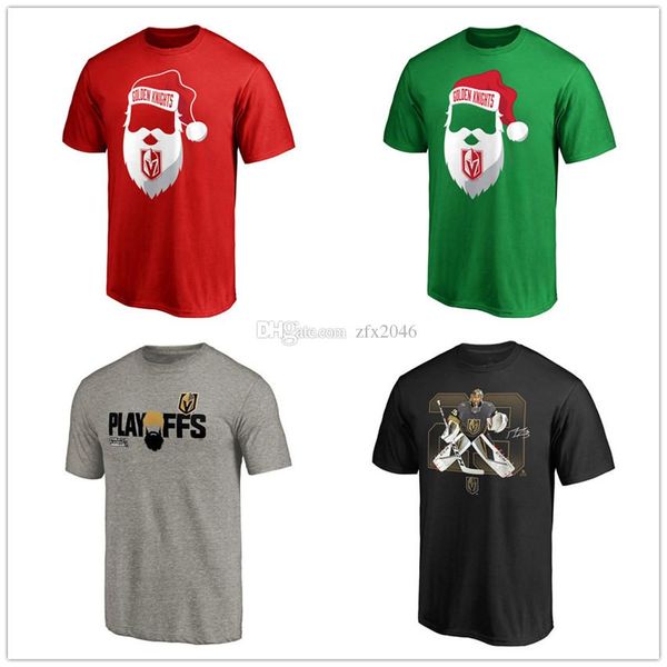 

Men's Vegas Golden Knights Fanatics Branded Jolly T-Shirt Red Kelly Green Ice Hockey Primary Logo outdoor Short sleeve Uniform Shirts L