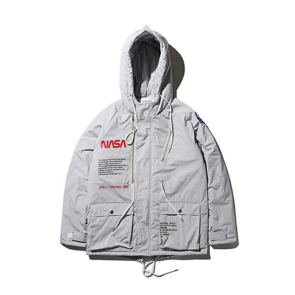 

winter jacket long swallows tail thickened windbreaker warm cotton coat men loose popular parka, Black