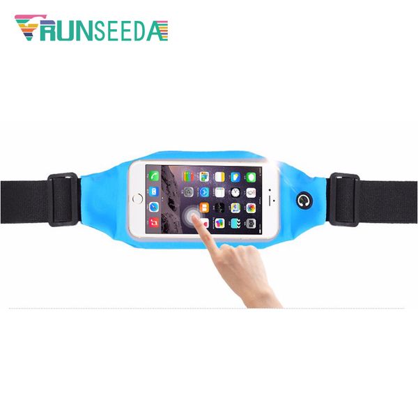 

runseeda touchscreen running waist bag lady women gym fitness belt bag men sports waist mobile phone smartphone holder pouch