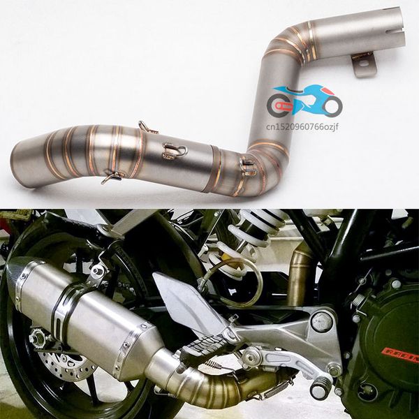 

motorcycle exhaust link pipe mid pipe stainless steel fit for exhaust duke 200 duke 390 muffler for duke200 muffler
