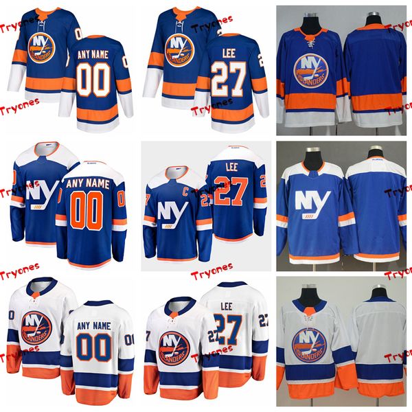 

2019 new york islanders anders lee stitched jerseys customize alternate ny blue shirts 27 anders lee hockey jerseys c patch s-xxxl, Black;red