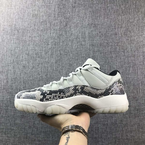 

2019 new 11 gray snakeskin white blue low men basketball shoes 11s xi sports sneakers trainers outdoor with box size 7-12