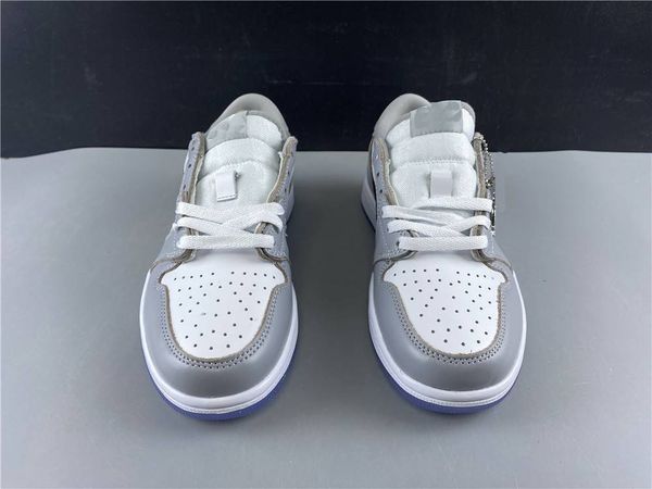 

с коробкой 2020 mens basketball обувь кроссовки 1s low d gray white спортивная обувь кроссовки us7-13