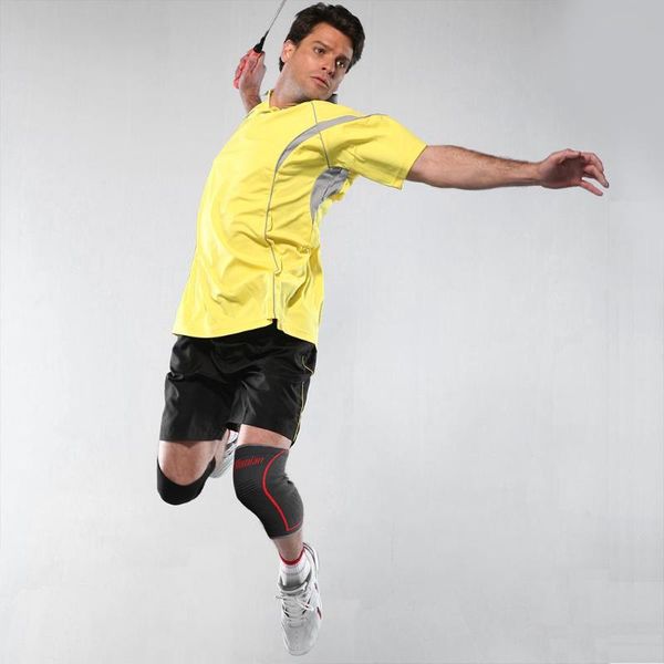 

knee protection wrap guard brace fitness relieve pain 2 color latex sportswear bandage sports knee pads running riding outdoor, Black;gray