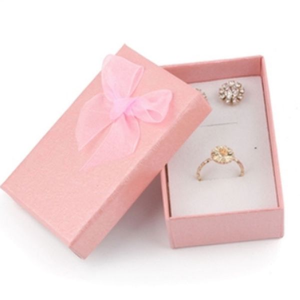 

new fashion pure color jewelry bowknots package boxes ring pendant stud multifunctional packaging case ing, Black;white