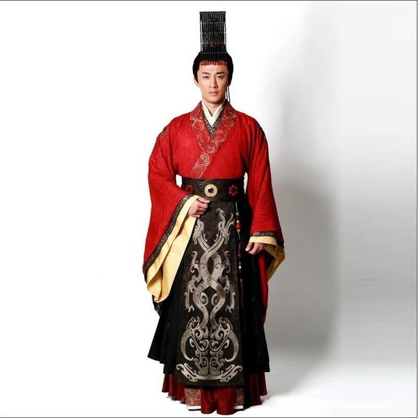 

ancient china prince emperor costume film tv same item male hanfu apparel emperors bridegroom garment performance clothes, Red