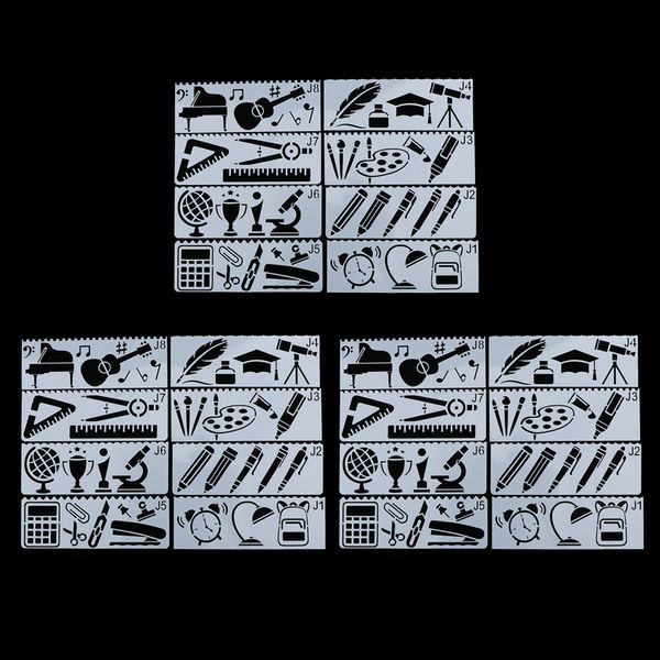 

24x drawing templates hallow painting stencils for diy p album gift card