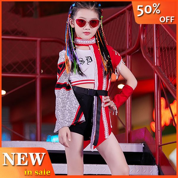 

children's festival outfits girl's hip hop clothes new year's day kids fashion christmas performance clothes jazz dance costu